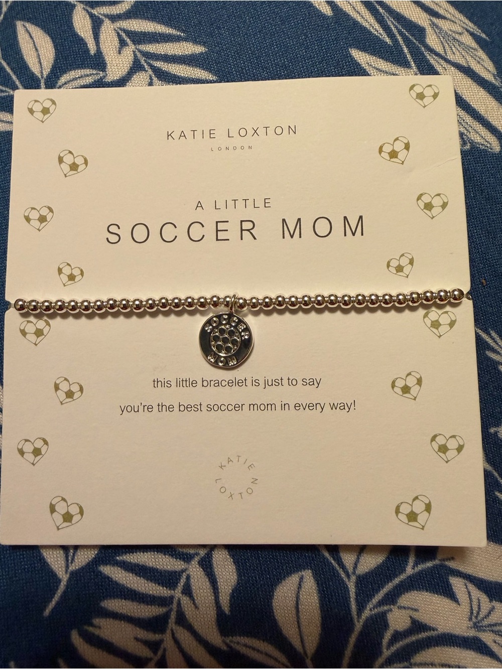 Katie Loxton Silver Beaded Soccer Mom Charm Bracelet
